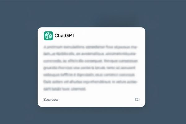 Illustratie van een AI-respons met automatisch gegenereerde tekst en genummerde bronvermeldingen